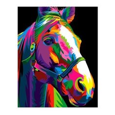 ВанГогВоМне Картина по номерам "Разноцветная лошадь", 40х50 см (ZX 22260)