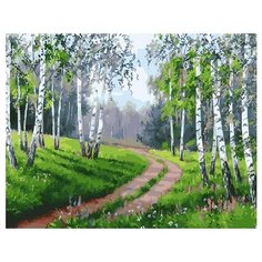 ВанГогВоМне Картина по номерам "Дорога между берез", 40х50 см (ZX 21498)