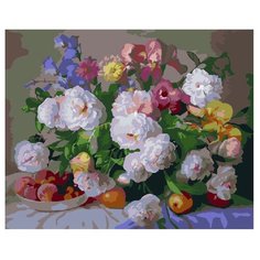 ВанГогВоМне Картина по номерам "Пионы и фрукты", 40х50 см (ZX 22087)