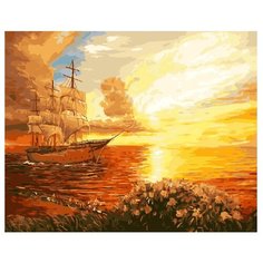 ВанГогВоМне Картина по номерам "Парусник на закате", 40х50 см (ZX 21028)