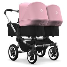 Универсальная коляска Bugaboo Donkey 2 Twin (2 в 1) alu/black/soft pink, цвет шасси: серебристый