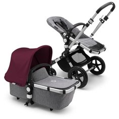 Универсальная коляска Bugaboo Cameleon3 Plus (2 в 1) alu/grey melange/ ruby red, цвет шасси: серебристый