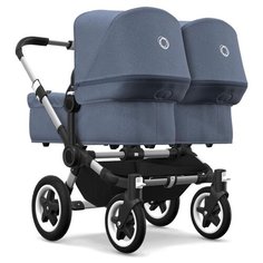 Универсальная коляска Bugaboo Donkey 2 Twin (2 в 1) Alu/Blue Melange/Blue Melange, цвет шасси: серебристый