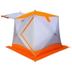 Палатка pinguin ПРИЗМА Шелтерс Премиум однослойная белый/оранжевый