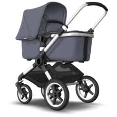 Универсальная коляска Bugaboo Fox (2 в 1) Alu/Steel Blue/Steel Blue, цвет шасси: серебристый