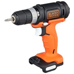 Аккумуляторная дрель-шуруповерт BLACK+DECKER BDCDD12USB 26 Н·м оранжевый/черный