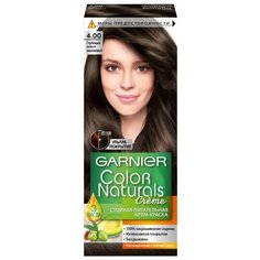 GARNIER Color Naturals стойкая питательная крем-краска для волос, 4.00, Глубокий темно-каштановый