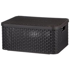 CURVER Корзина с крышкой Rattan Style Box M 19x39x29см коричневый