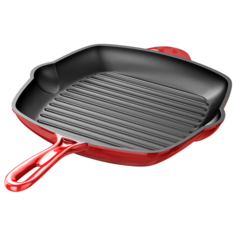 Сковорода-гриль inhouse Osk 27х27 см, красный