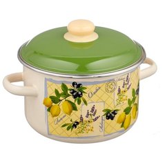 Кастрюля Appetite Citrus 4 л, белый/зеленый/желтый