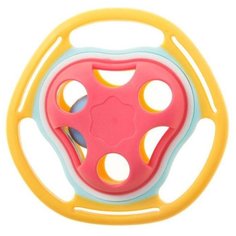 Прорезыватель-погремушка Крошка Я Игрушка 2 2593625 желтый/красный/голубой