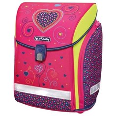 Herlitz Ранец New Midi Pink Hearts, розовый/фиолетовый/желтый