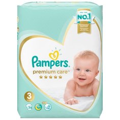Pampers подгузники Premium Care 3 (6-10 кг) 74 шт.