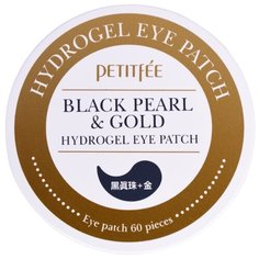 Petitfee Гидрогелевые патчи с экстрактом чёрного жемчуга и био-частицами золота Black Pearl & Gold Hydrogel Eye Patch (60 шт.)