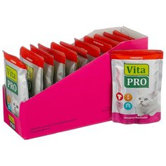 Корм для кошек Vita PRO 12 шт. Мясное меню для кошек (пауч), говядина 0.1 кг