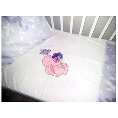 ЛайМ комплект Зайчик с бабочкой (3 предмета, простыня на резинке) белый/серый