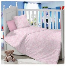 ЛайМ комплект Ажур (3 предмета, простыня на резинке) розовый