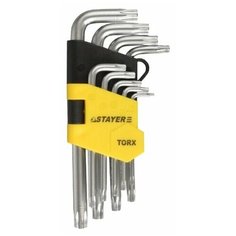 Набор имбусовых ключей STAYER (9 предм.) 2743-H9 серебристый