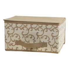HAUSMANN Кофр для хранения AB301 30х30х16 см бежевый с вензелями