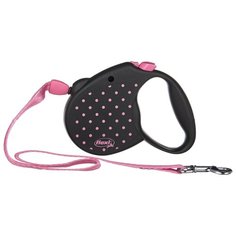 Поводок-рулетка для собак Flexi Color S тросовый розовый 5 м