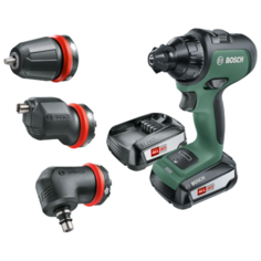 Аккумуляторная дрель-шуруповерт BOSCH AdvancedDrill 18 2.5Ач х2 кейс комплект 36 Н·м зеленый/черный