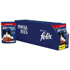 Корм для кошек Felix Природа вкуса с говядиной 24шт. х 85 г (кусочки в соусе)