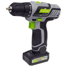 Аккумуляторная дрель-шуруповерт Интерскол ДА-18ЭР 436 Li-Ion 1.5 А·ч x2 18 В кейс 100 Вт 35 Н·м серый/черный/зеленый