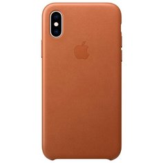 Чехол Apple кожаный для Apple iPhone XS золотисто-коричневый