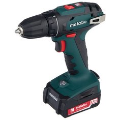 Аккумуляторная дрель-шуруповерт Metabo BS 14.4 10мм 2.0Ah x2 Case 40 Н·м зеленый/черный