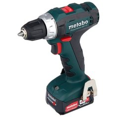 Аккумуляторная дрель-шуруповерт Metabo PowerMaxx BS 12 2.0Ач х2 кейс 40 Н·м зеленый/черный