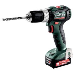 Ударная аккумуляторная дрель-шуруповерт Metabo PowerMaxx SB 12 BL 2.0Ач х2 кейс 45 Н·м зеленый/черный