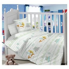 ЛайМ комплект Лесные обитатели (3 предмета, простыня на резинке) белый