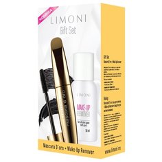 Limoni Тушь для ресниц Mascara Doro + cредство для снятия макияжа "Мягкий уход", 01 black