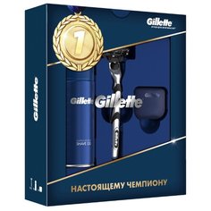 Подарочный набор Gillette дорожный колпачок, гель для бритья Fusion 75 мл, бритвенный станок Mach 3 + сменные кассеты – 1 шт.