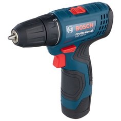 Аккумуляторная дрель-шуруповерт BOSCH GSR 120-LI Li-Ion 2.0 А-ч 12 В х2 кейс 30 Н·м синий/черный
