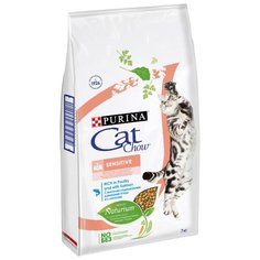 Корм для кошек CAT CHOW при чувствительном пищеварении, для здоровья кожи и шерсти, с лососем 7 кг