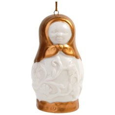 Елочная игрушка Magic Time Матрешка (78520) белый/золотой