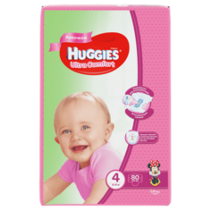 Huggies подгузники Ultra Comfort для девочек 4 (8-14 кг) 80 шт.