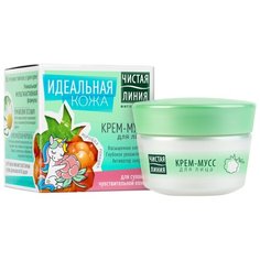 Чистая линия Идеальная кожа крем-мусс для лица для сухой и чувствительной кожи, 45 мл