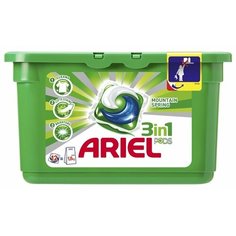 Капсулы Ariel PODS 3-в-1 Горный родник, пластиковый контейнер, 12 шт