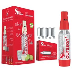 Сифон для газирования воды + баллоны Oursson OS1000SK красный
