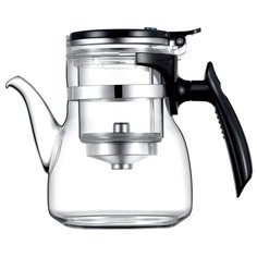 Veitron Чайник заварочный GL-800 Full Glass 800 мл прозрачный/черный