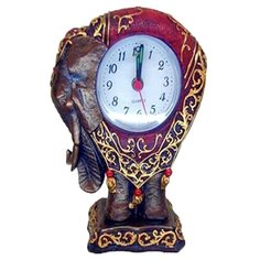Часы настольные ELFF ceramics Слон в попоне коричневый