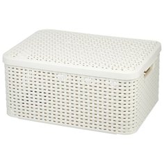 CURVER Корзина с крышкой Rattan Style Box M 19x39x29см кремовая