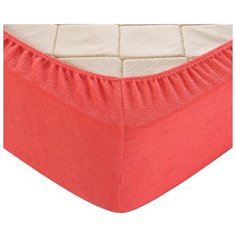 Простыня Текс-Дизайн махровая на резинке 160 х 200 коралл