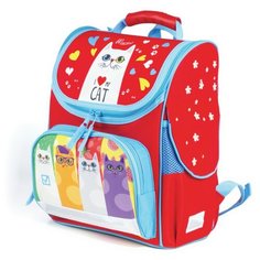 BRAUBERG Ранец Style Коты (227824), красный