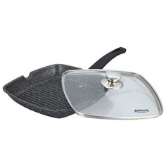 Сковорода-гриль Bohmann BH-1002-28MRB 28х28 см, с крышкой, черный