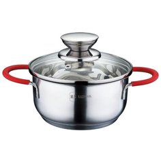 Кастрюля Rainstahl 2106-16RS\CS 1,5 л, стальной/красный