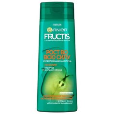 GARNIER Fructis шампунь Рост во всю силу Укрепляющий с Керамидом и экстрактом Яблока для ослабленных волос, склонных к выпадению 400 мл