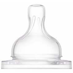 Соска Philips AVENT Classic+ силиконовая (средний поток) 3м+ 2шт. SCF633/27 бесцветный